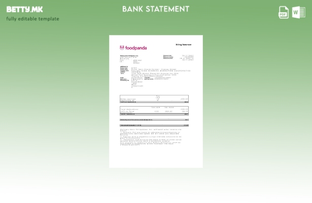 модерен стил на САД Њу Јорк Foodpanda за платежна изјава за страници со зборови